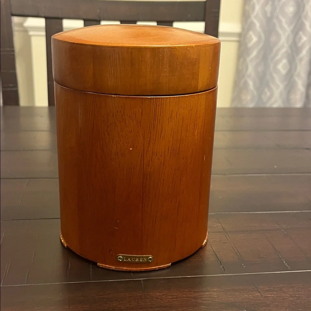 Lauren Ralph Lauren Canister Set of 3 Wood Round Vintage Storage Decoration
